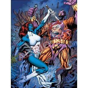 HUGE Al Rio "Mystique Vs Arnim Zola" Poster with X-Men 18"x24" large, mint